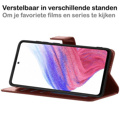 Samsung A53 Hoesje Bookcase Cover met Kaarthouder - Bruin