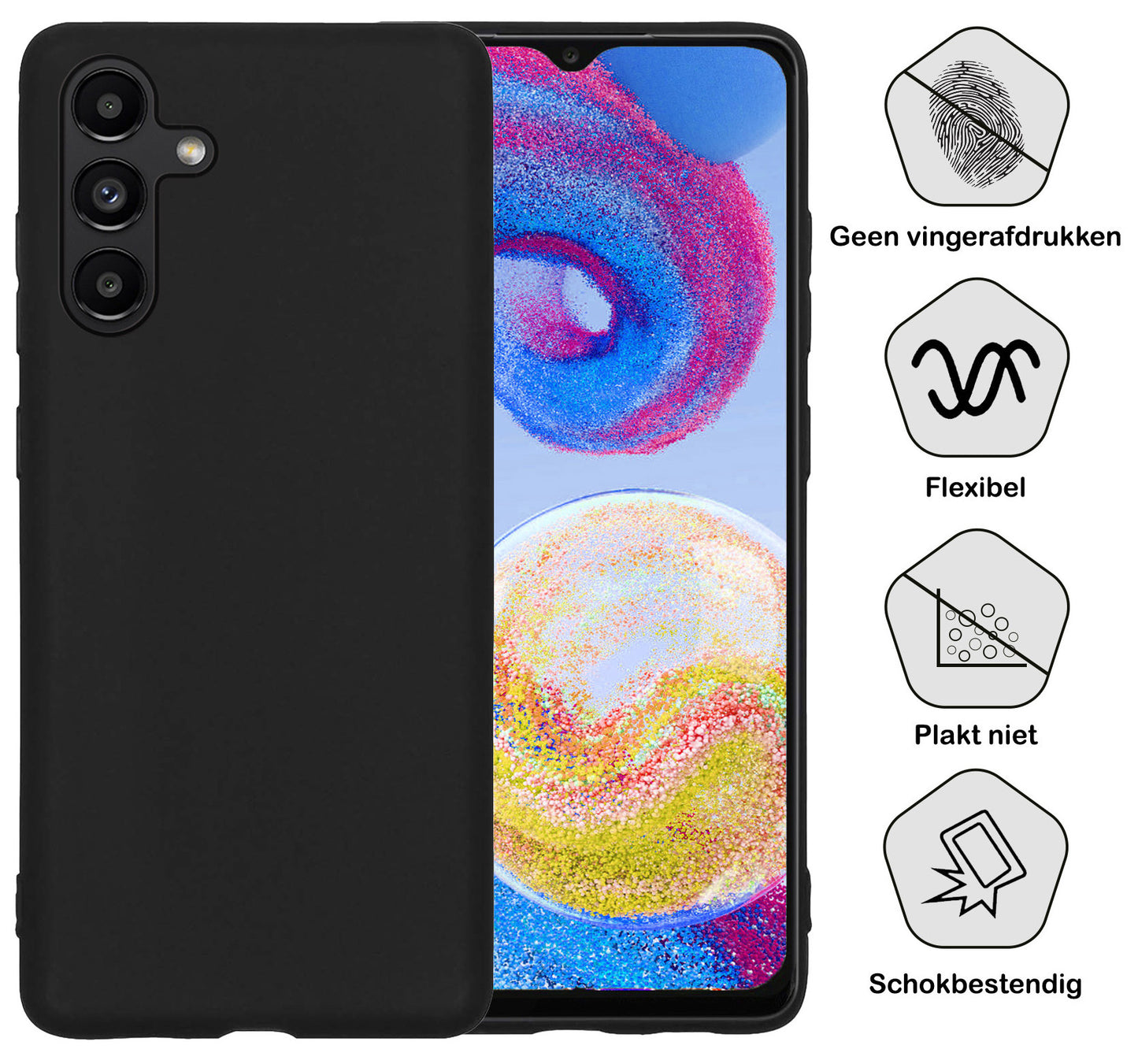 Samsung A04s Hoesje Siliconen - Zwart