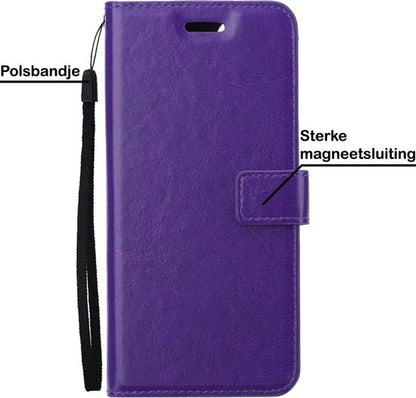 Samsung A12 Hoesje Book Case Kunstleer - Paars