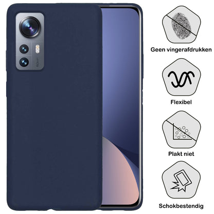 Xiaomi 12 Pro Hoesje Siliconen Backcover Lichtgewicht - Donkerblauw
