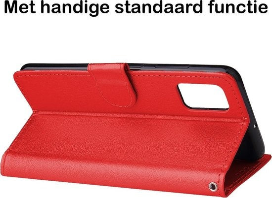 Samsung A41 Hoesje Book Case Kunstleer - Rood