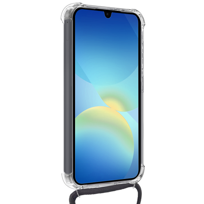 Samsung A26 Hoesje Kaarthouder met Koord Backcover Shockproof - Transparant