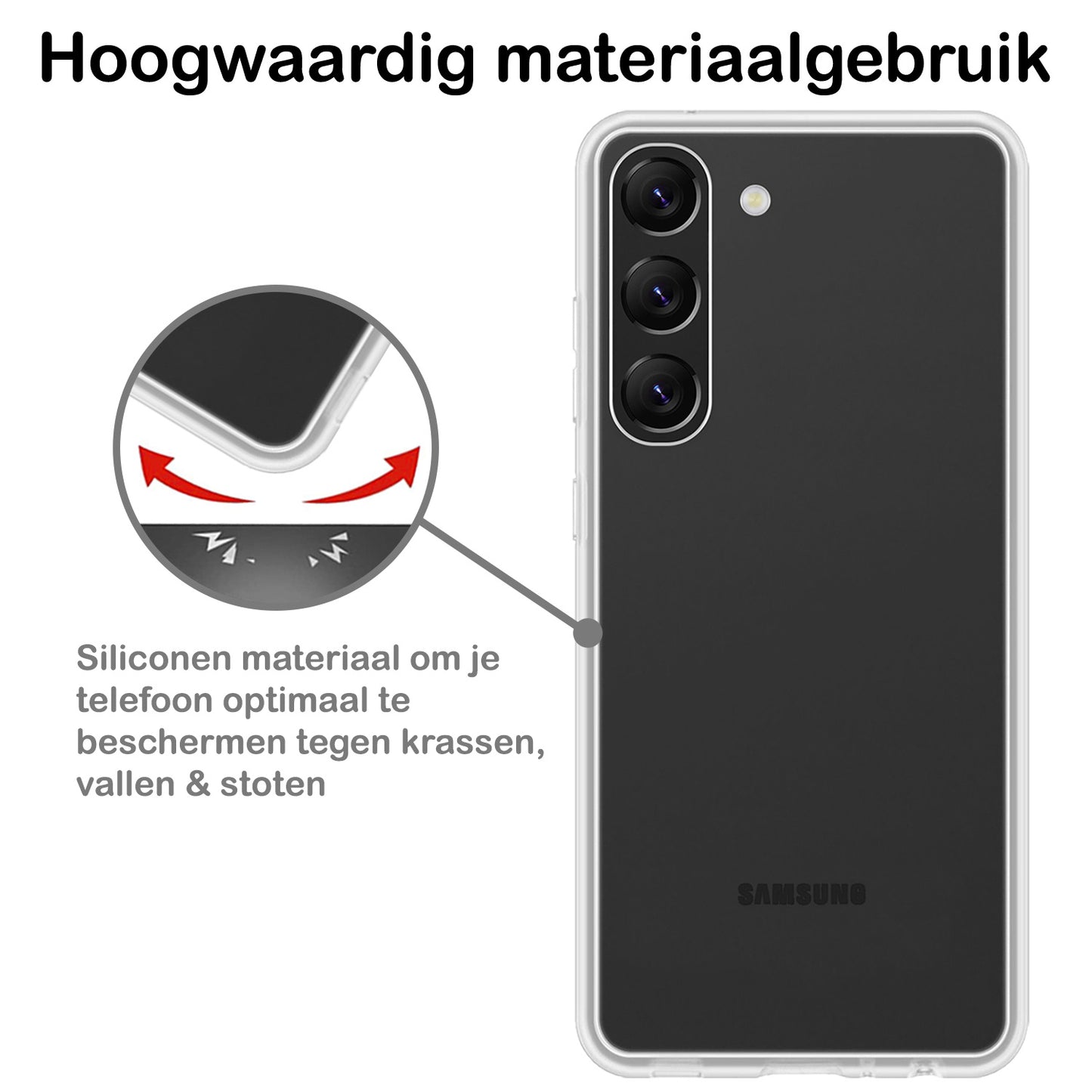 Samsung S23 Plus Hoesje Siliconen - Transparant