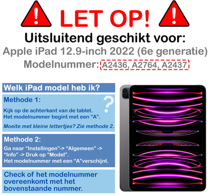 iPad Pro 2022 (12.9 inch) Trifold Bookcase Hoes - Rood