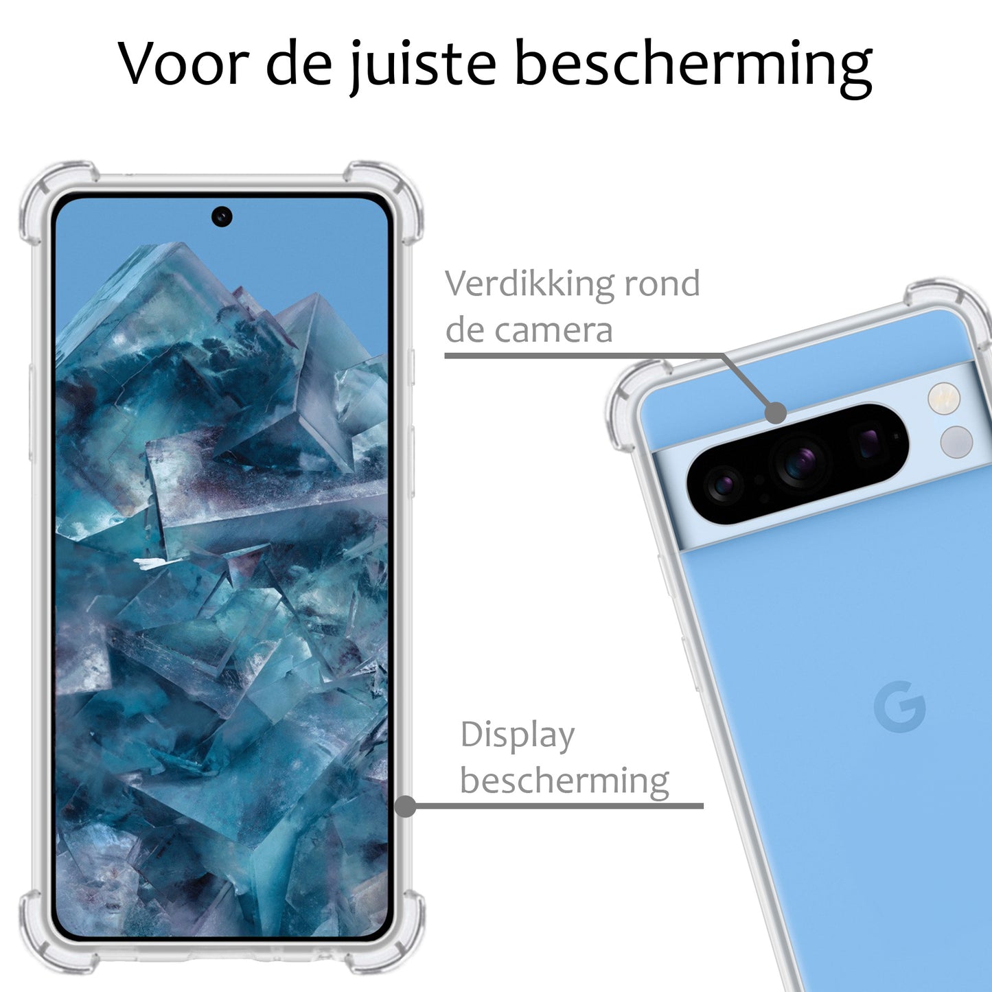 Google Pixel 8 Pro Hoesje Shock Proof Siliconen - Transparant