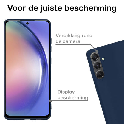 Samsung A54 Hoesje Siliconen Backcover Lichtgewicht - Donkerblauw