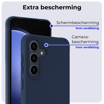 Samsung S23 FE Hoesje Siliconen Backcover Lichtgewicht - Donkerblauw