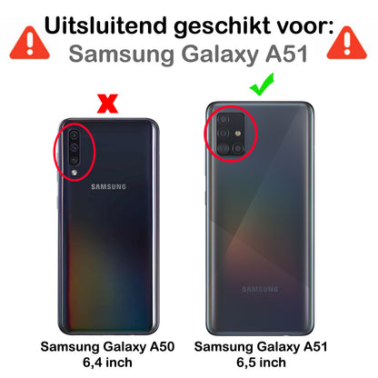 Samsung A51 Hoesje Book Case Kunstleer - Donkerblauw