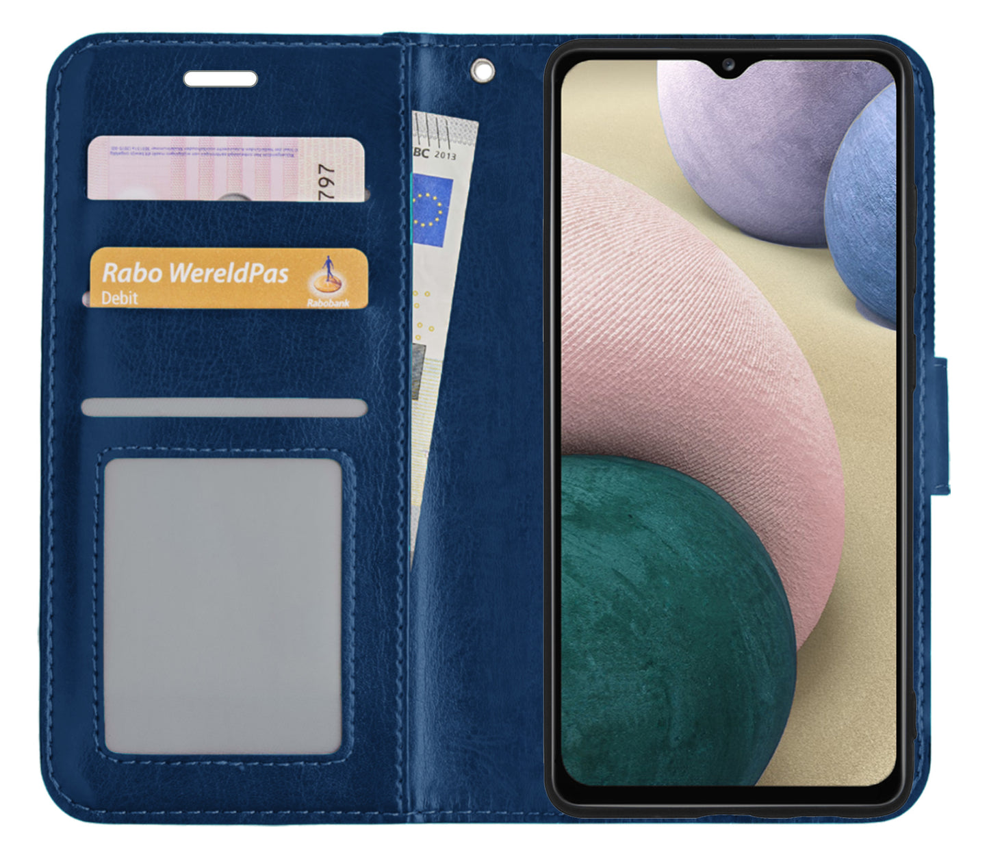 Samsung A12 Hoesje Book Case Kunstleer - Donkerblauw