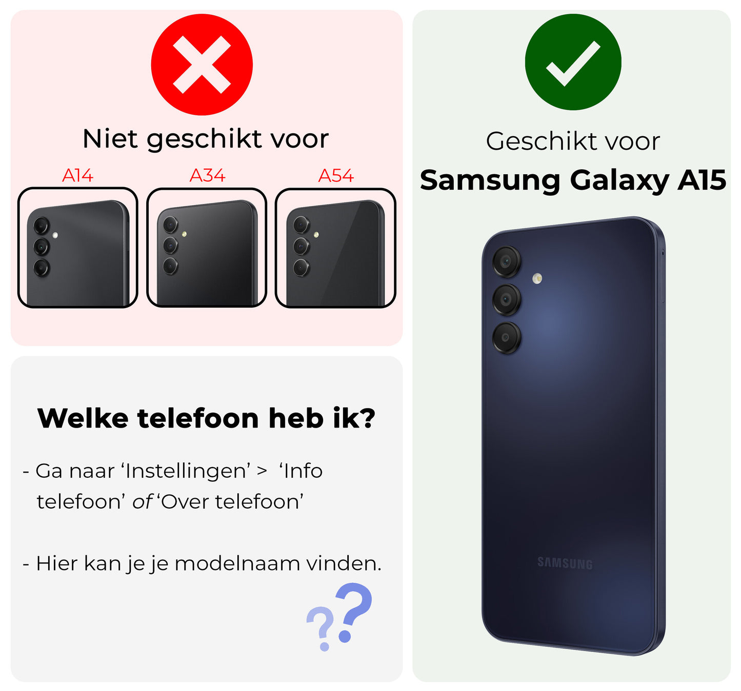 Samsung A15 Hoesje Book Case Kunstleer - Donkerroze