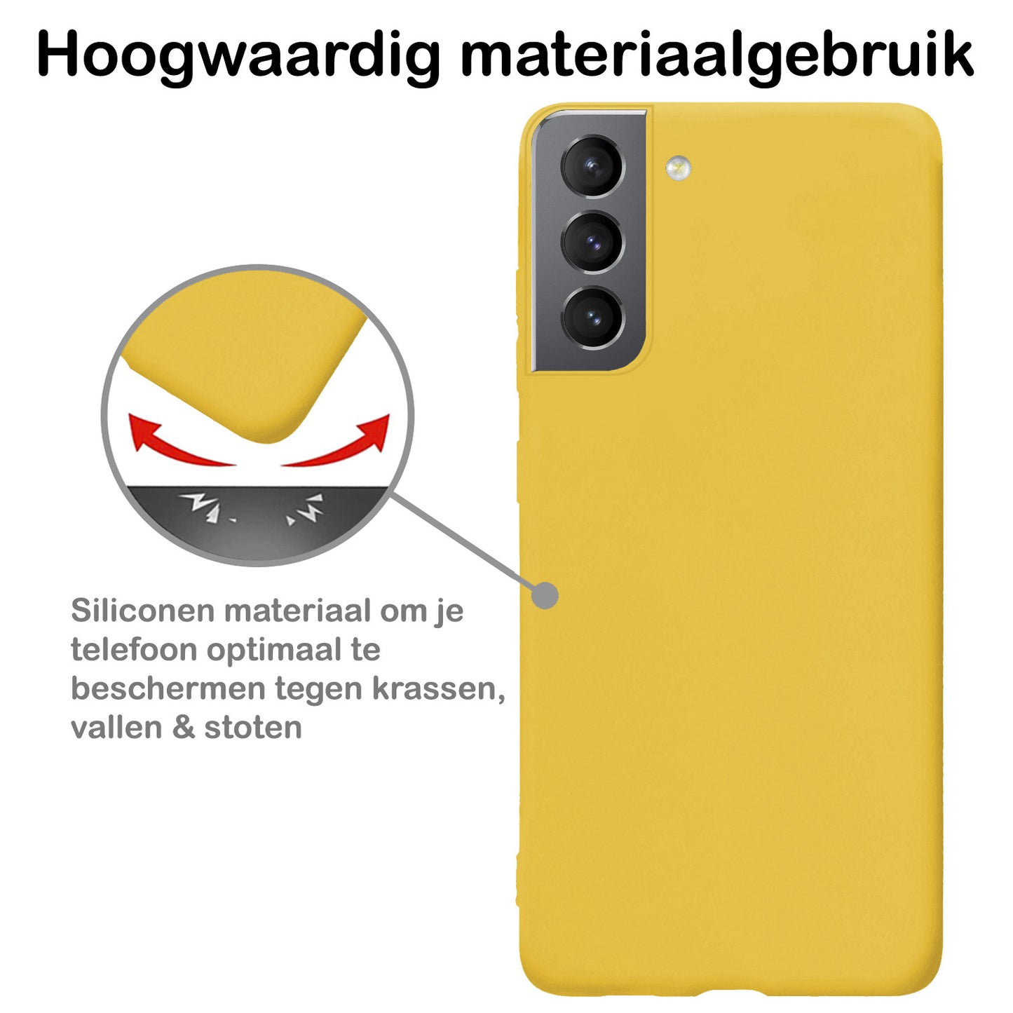 Samsung S21 FE Hoesje Siliconen - Geel