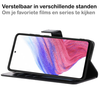Samsung A53 Hoesje Bookcase Cover met Kaarthouder - Zwart