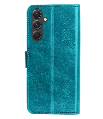 Samsung A14 Hoesje Bookcase Cover met Kaarthouder - Turquoise