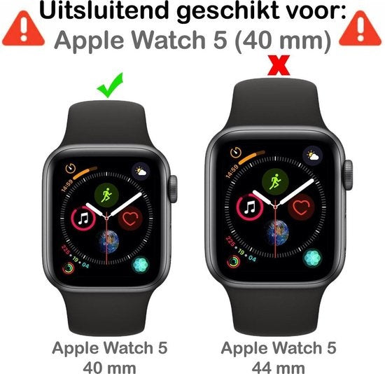 Apple Watch Series 5 40 mm Screenprotector Full Cover Tempered Glass