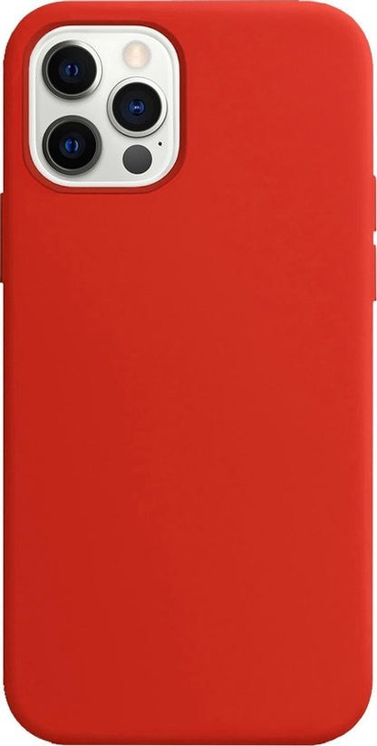 iPhone 12 Pro Hoesje Siliconen Backcover Lichtgewicht - Rood