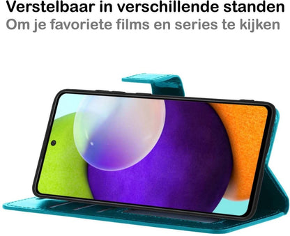 Samsung A52 5G Hoesje Bookcase Cover met Kaarthouder - Turquoise