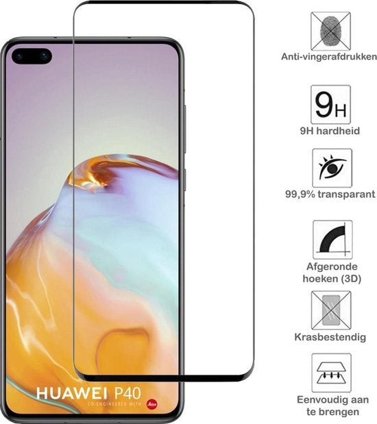 Huawei P40 Screenprotector Full Cover Tempered Glass