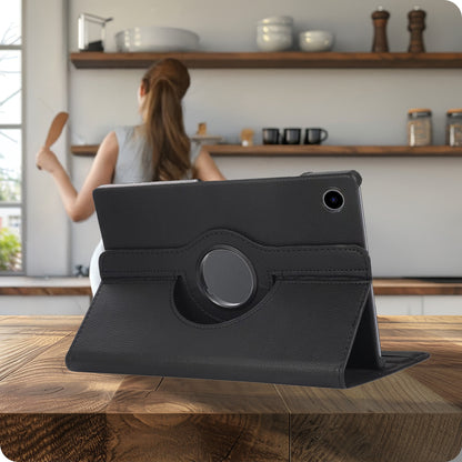 Samsung Galaxy Tab A9 Trifold Bookcase Hoes 360 Graden Draaibaar - Zwart