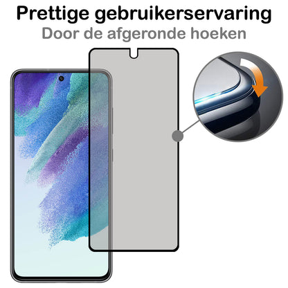 Samsung S21 FE Screenprotector Gehard Glas - Privacy