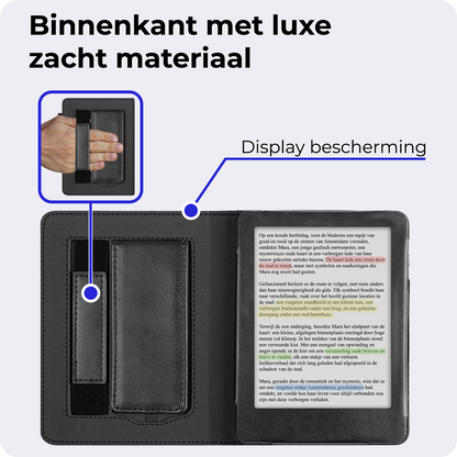 Kobo Clara BW Leren Bookcase Hoes - Zwart