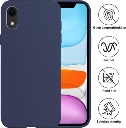 iPhone XR Hoesje Siliconen Backcover Lichtgewicht - Donkerblauw