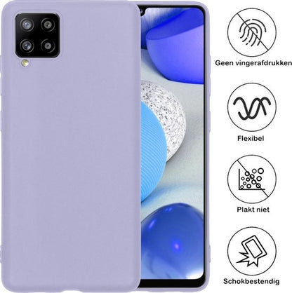 Samsung A42 Hoesje Siliconen Backcover Lichtgewicht - Lila