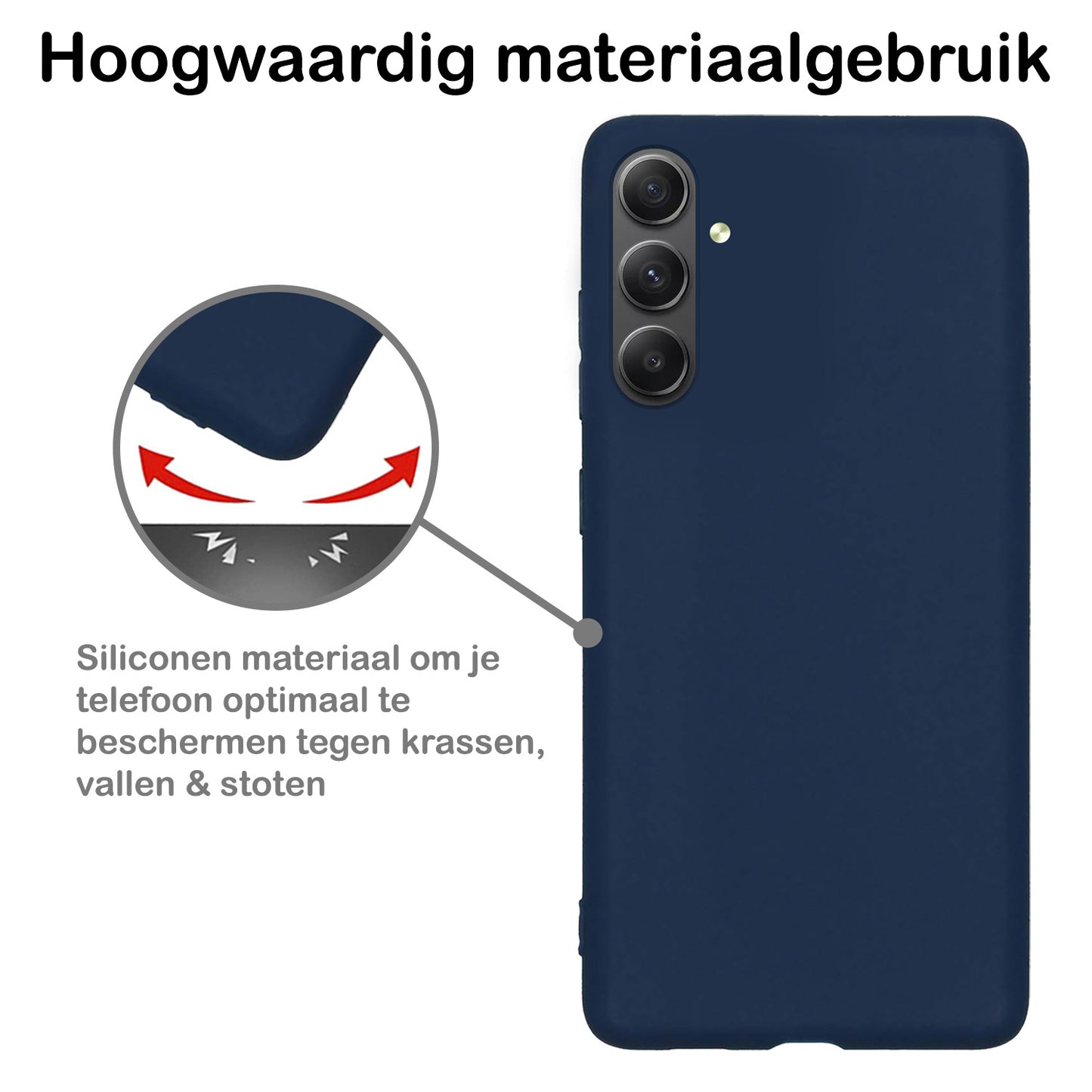 Samsung A34 Hoesje Siliconen - Donkerblauw