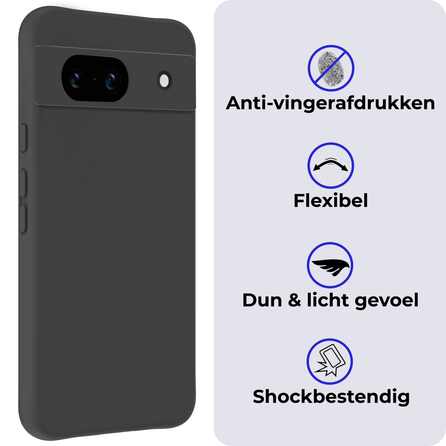 Google Pixel 8a Hoesje Siliconen - Zwart