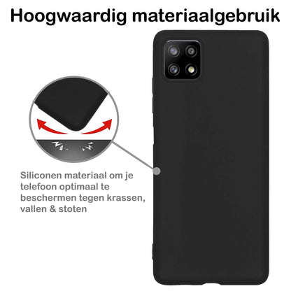 Samsung A22 4G Hoesje Siliconen Backcover Lichtgewicht - Zwart