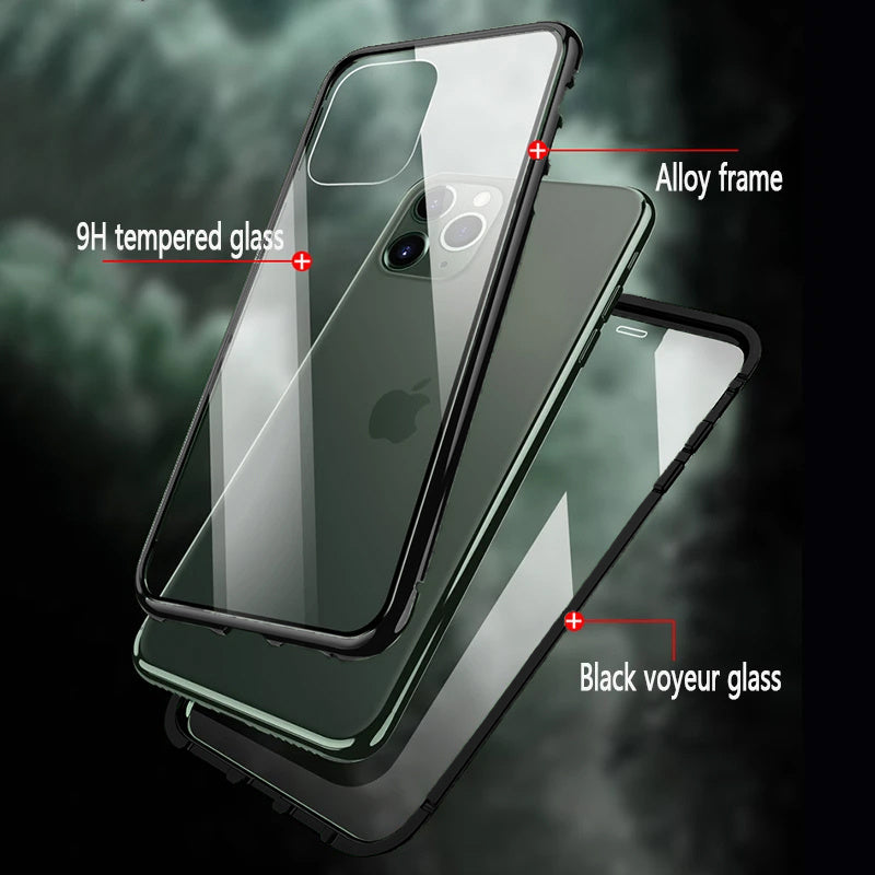 iPhone X Hoesje met Ingebouwde Screen Protector - Zwart