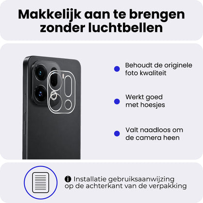 OPPO Find X9 Pro Camera Screenprotector Gehard Glas