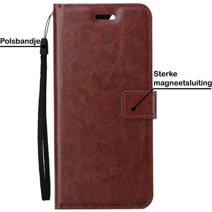 Xiaomi 12X Hoesje Bookcase Cover met Kaarthouder - Bruin