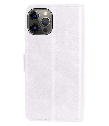 iPhone 13 Pro Max Hoesje Bookcase Cover met Kaarthouder - Wit