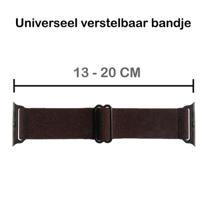 Horloge Bandje Geschikt Voor Apple Watch 1-8 / SE - 38/40/41 mm Bandje Stof - Bruin