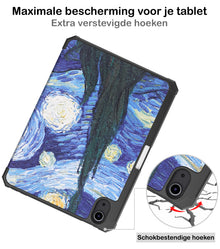 iPad Mini 6 Trifold Bookcase Hoes met Penhouder voor Apple Pen - Sterrenhemel
