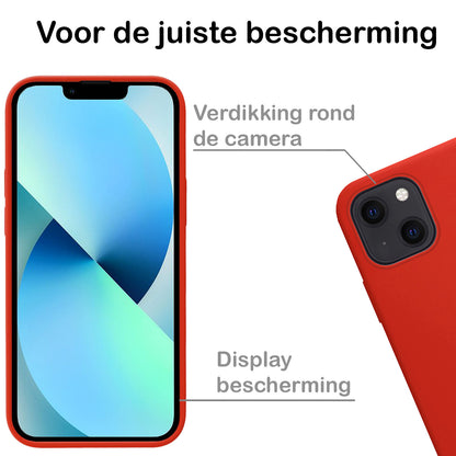 iPhone 13 Mini Hoesje Siliconen Backcover Lichtgewicht - Rood