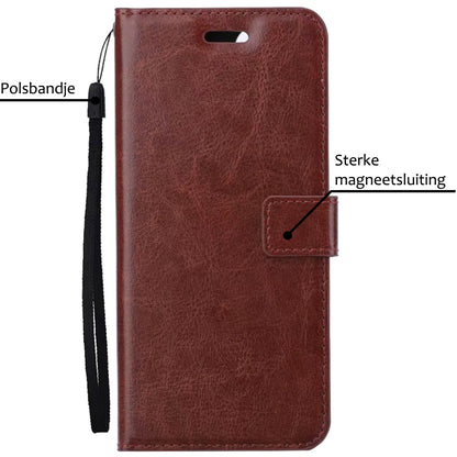 iPhone 15 Pro Hoesje Book Case Kunstleer - Bruin