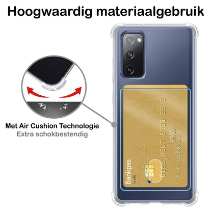 Samsung S20 FE Hoesje met Pasjeshouder Siliconen - Transparant