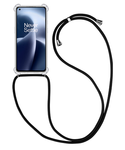 OnePlus Nord 2T Hoesje met Koord Backcover Shockproof - Transparant