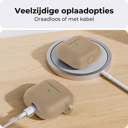 AirPods 4 Hoesje Siliconen Krasbestendig - Zand