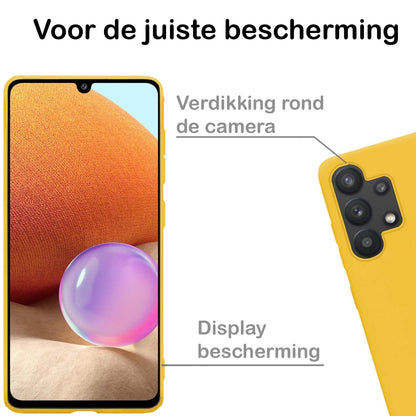 Samsung A32 4G Hoesje Siliconen Backcover Lichtgewicht - Geel
