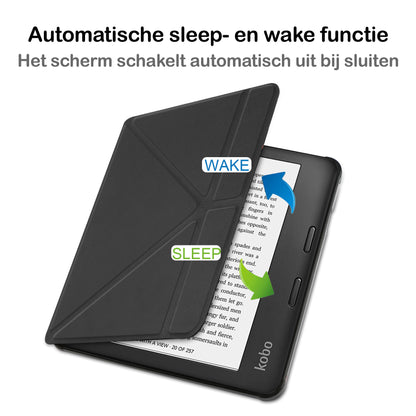 Kobo Libra 2 Trifold Bookcase Hoes - Zwart
