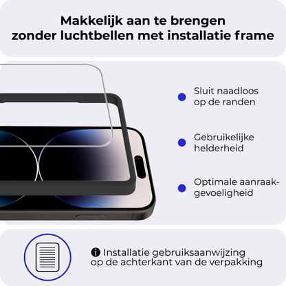 iPhone 14 Plus Screenprotector Gehard Glas met Installatieframe