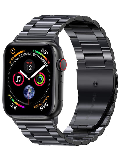 Horloge Bandje Geschikt Voor Apple Watch 1-8 / SE - 42/44/45 mm Bandje Metaal - Zwart