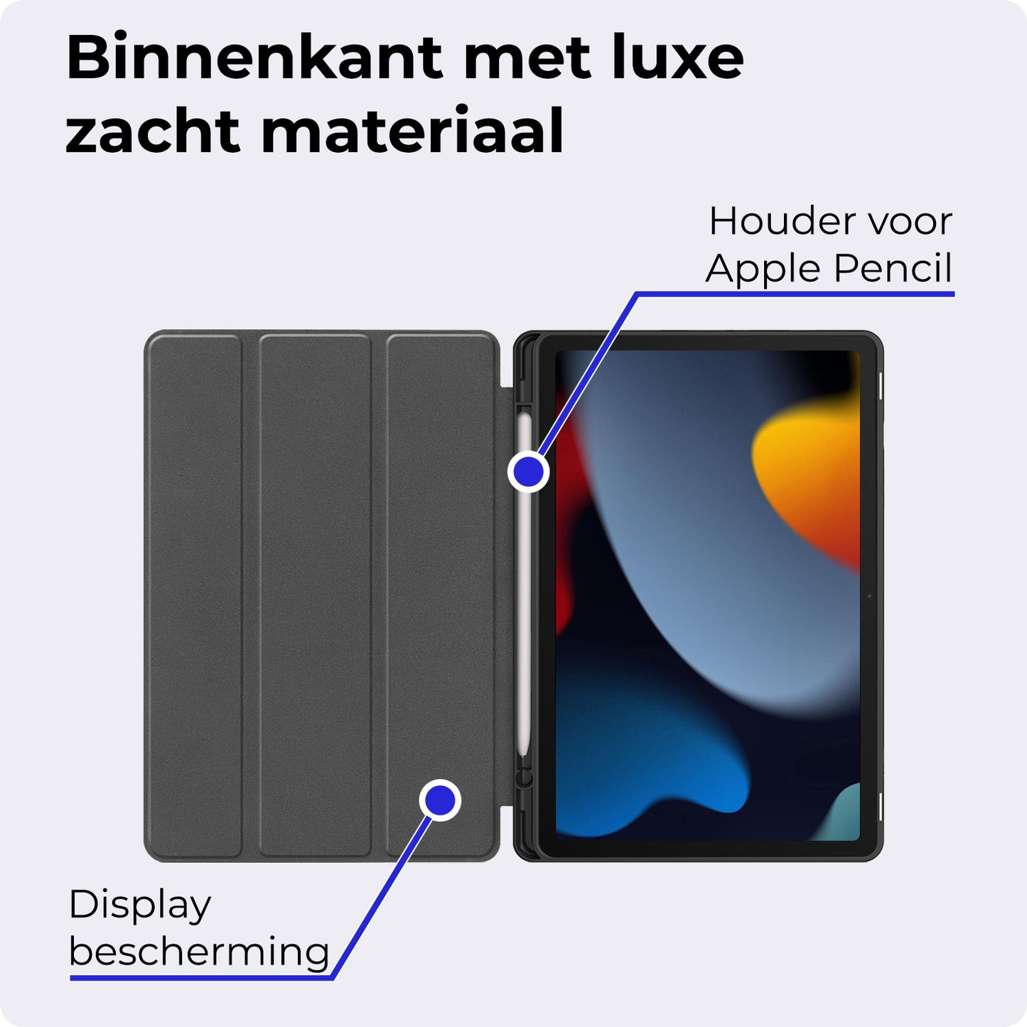 iPad 10.2 2021 Hoesje Book Case Met Apple Pencil Uitsparing - Donkergroen