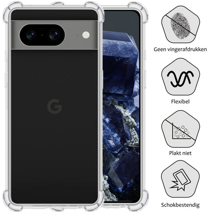 Google Pixel 8 Hoesje Shockproof Backcover Siliconen - Transparant