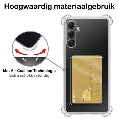 Samsung A34 Hoesje Kaarthouder Backcover Shockproof - Transparant