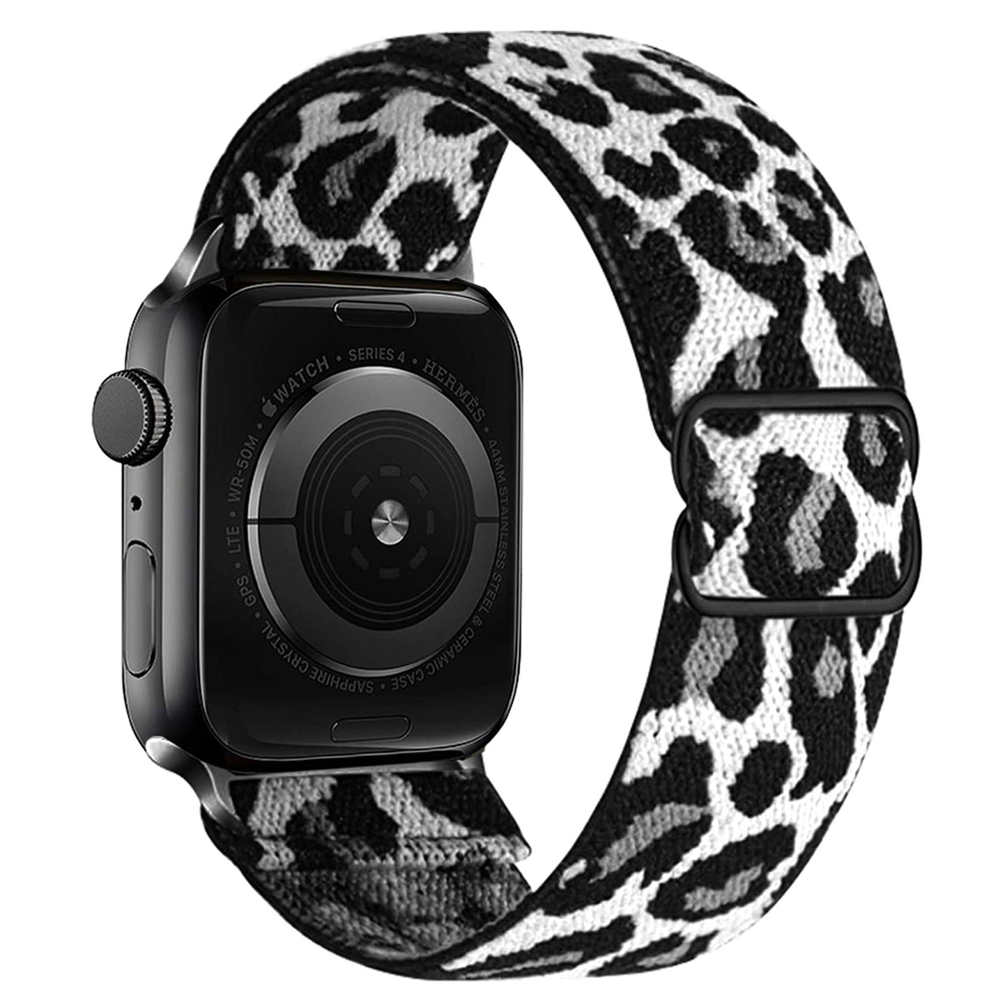 Horloge Bandje Geschikt Voor Apple Watch 1-8 / SE - 38/40/41 mm Bandje Stof - Panter Wit