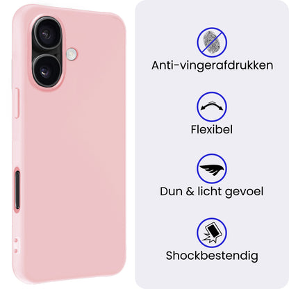 iPhone 17 Hoesje Siliconen Backcover Lichtgewicht - Lichtroze