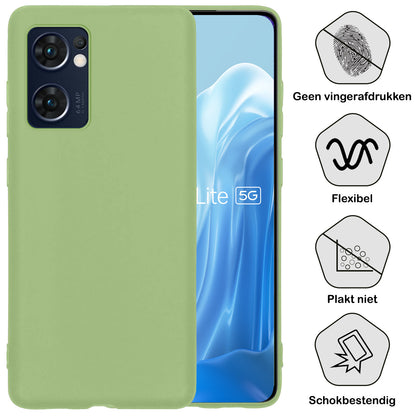 OPPO Find X5 Lite Hoesje Siliconen Backcover Lichtgewicht - Groen